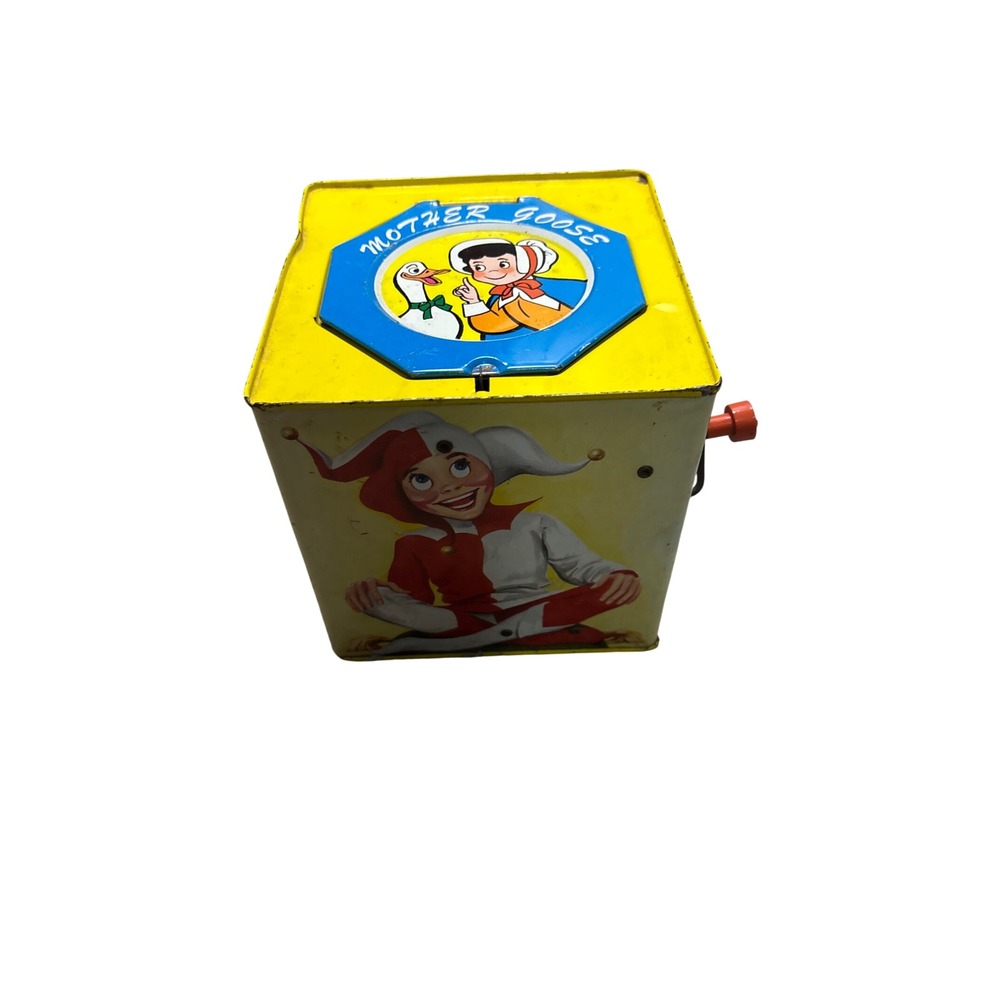 Vintage Mother Goose Tin Litho Jack in the Box Classic Toy Decor by Ray Quigley